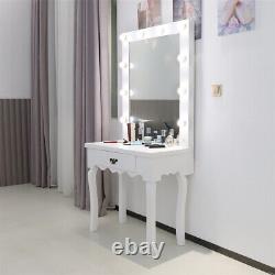 Miroir LED pour coiffeuse moderne avec tiroir pour maquillage et station de beauté