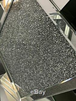 Miroir Mousseux Diamant Crushed Cristal Console Chambre D'affichage Coiffeuse