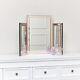 Miroir De Coiffeuse Rectangulaire Triple En Verre Rose Style Art Déco 74cm X 55cm