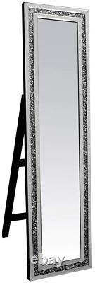Miroir de dressing chevalet autoportant en verre cristal argenté et grandiose de 150 x 40cm.