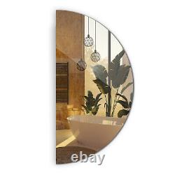 Miroir semi-circulaire de 100 cm de large pour la salle de bain, la chambre à coucher et le couloir, sans distorsion.