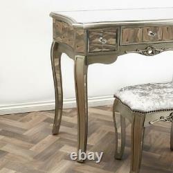 Mirrored Bedroom Dressing Console Glass Table Stool Mirror Vanity Desk Vénitien