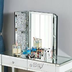 Mirrored Coiffeuse Vanity Dresser Console Chambre Tabouret Miroir De Maquillage Fm108