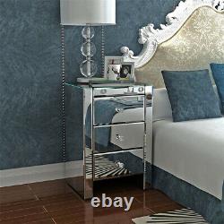 Mirrored Glass Bedroom Range Bedside Dressing Table Chests Of Drawers Uk Stock