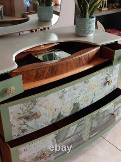 Réduit! Table D'habillage Vintage M Century Coffret De Tiroirs Avec Miroir Amovible