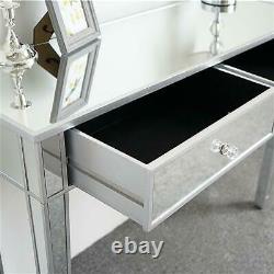 Royaume-uni Mirrored Console Table Hallway Mirrored Drawer Dressing Lounge Chambre