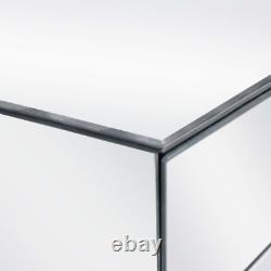 Slim Luxury Glass Mirrored Console Dressing Table Hallway Dresser Avec 2 Tiroirs