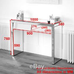Style Des Années 50 À 2 Tiroirs Angled Mirrored Coiffeuse Console Salle Verre Ven25