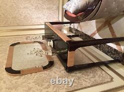 Table D'habillage Avec Miroir Console De Luxe Dresser Chambre En Bois Meubles Élégants