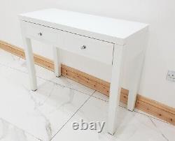 Table D'habillage Glass Blanc Hall D'entrée Dressing Miroir Table Vanity Console