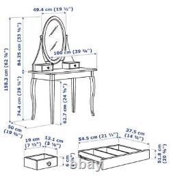 Table D'habillage Ikea Hemnes Avec Miroir (blanc, 100x50 Cm) Utilisé