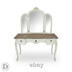 Table De Dressing À Trois Tiroirs Blanc Appleby Avec Chambre À Trois Miroirs Décorative