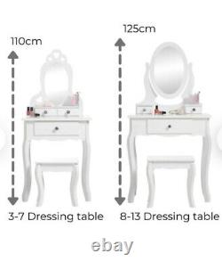 Table De Dressing Filles Avec Tabouret Et Miroir 3 Tiroir