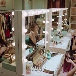 Table De Dressing Hollywood Deluxe Avec Lumières Led Vanity Mirror En Maquillage Chambre À Coucher