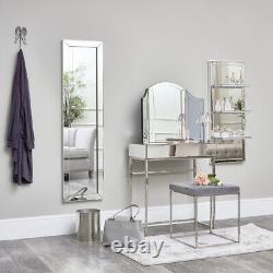Table console avec miroirs et chromes : table de toilette, bureau de chambre, art déco, glamour et luxueux