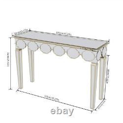 Table console miroir en argent pour hall d'entrée, accent d'affichage, coiffeuse et bureau