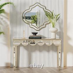 Table console miroir en argent pour hall d'entrée, accent d'affichage, coiffeuse et bureau