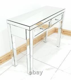 Table de maquillage Coiffeuse Console en verre miroir Bureau d'entrée Bureau de qualité professionnelle