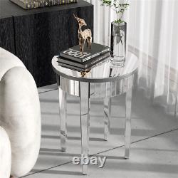 Table de maquillage avec miroir de style marocain Table de chevet en verre argenté avec pieds géométriques