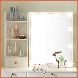 Table de maquillage avec miroir, tiroirs et étagères éclairés par 10 LED et tabouret
