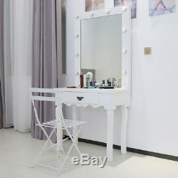 Tableau Blanc Vinaigrette, Ampoules Led Miroir Set Bureau Maquillage Chambre Hollywood Style