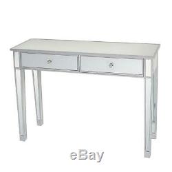 Tiroirs Verre Coiffeuse Mirrored Chambre Make-up Table Console Vanity