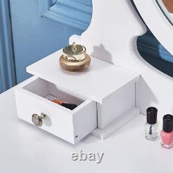 Vanity Dressing Table Set Bureau De Maquillage De Bijoux Avec Tabouret Miroir Et 3 Tiroirs Nouveau