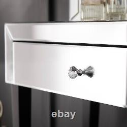 Vanity Table Dresser Hollywood Miroir Bluetooth Haut-parleur Intégré Plug Silver Set