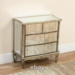 Venetian Mirrored 4 Tiroirs Chest Dressing Sideboard Bedroom Cabinet Furniture