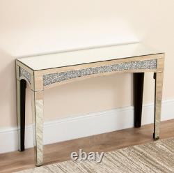 Venetian Mirrored Console Table Hall Clear Mirror Diamond Dressing Table Chambre