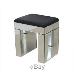 Verre En Cristal Mirrored Furniture Coiffeuse 2 Tiroirs Avec Console Tabouret Royaume-uni