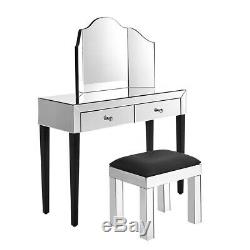 Verre Mirrored Coiffeuse Console De Chevet Commode Table / Tabouret / Miroir Option
